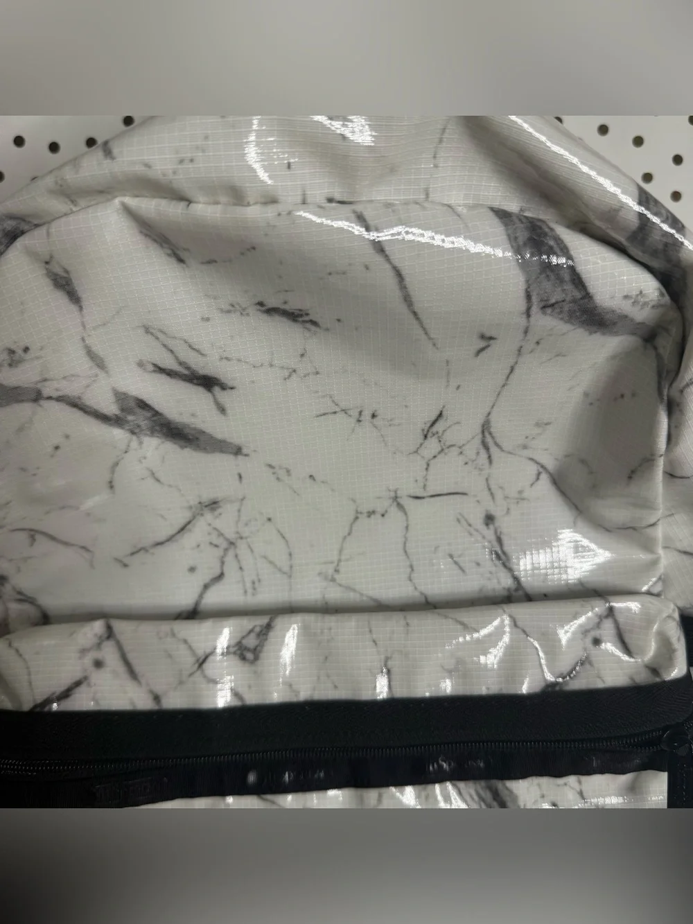 Lesportsac White Marble Print Backpack